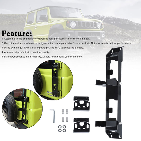 Black Rear Tailgate Hinge Foot Pedal Side Step Exterior For Suzuki Jimny 2019-2026