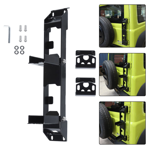 Black Rear Tailgate Hinge Foot Pedal Side Step Exterior For Suzuki Jimny 2019-2026