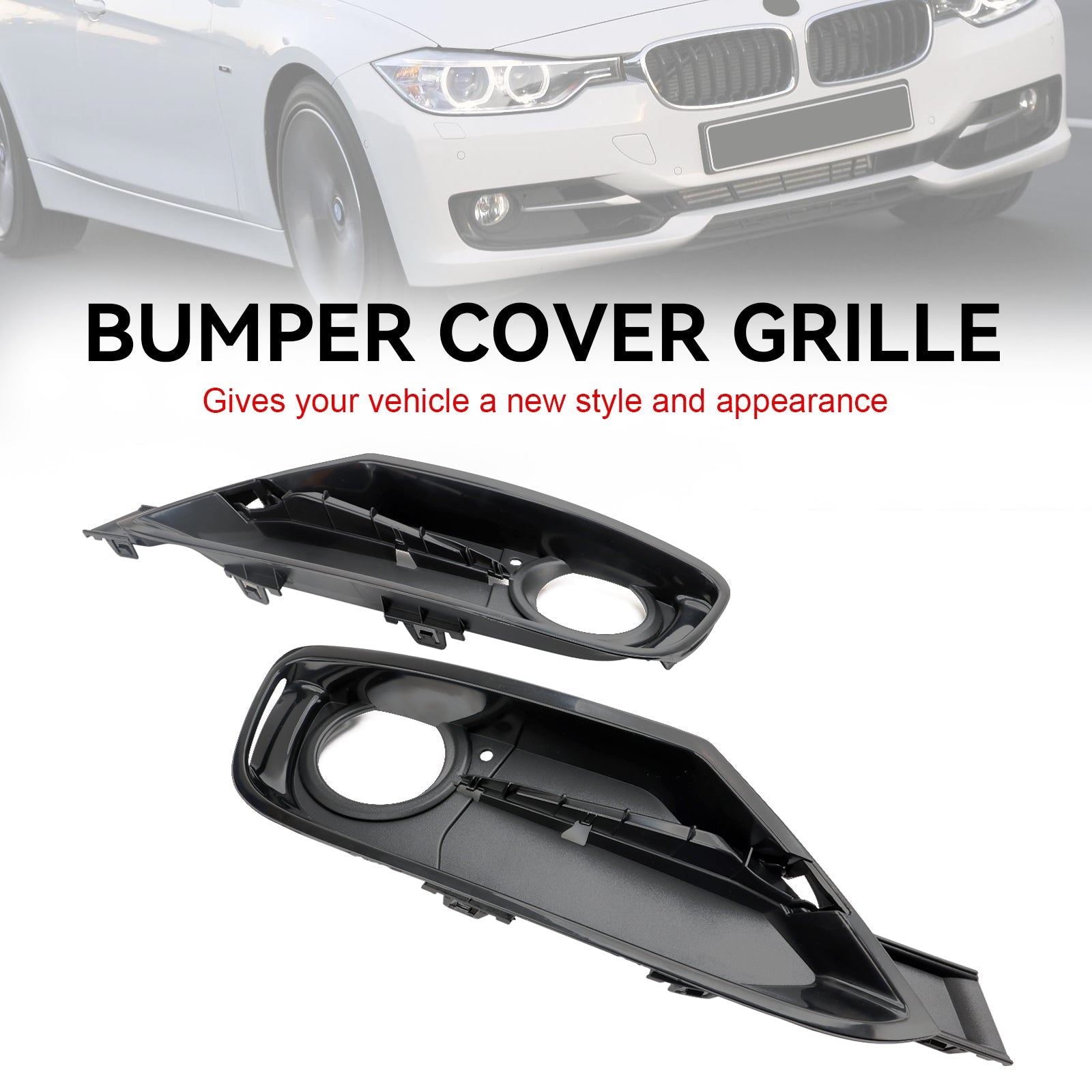 2 cubiertas de rejilla de luz antiniebla para parachoques delantero de BMW 2013-2015 Serie 3 335i 335i xDrive