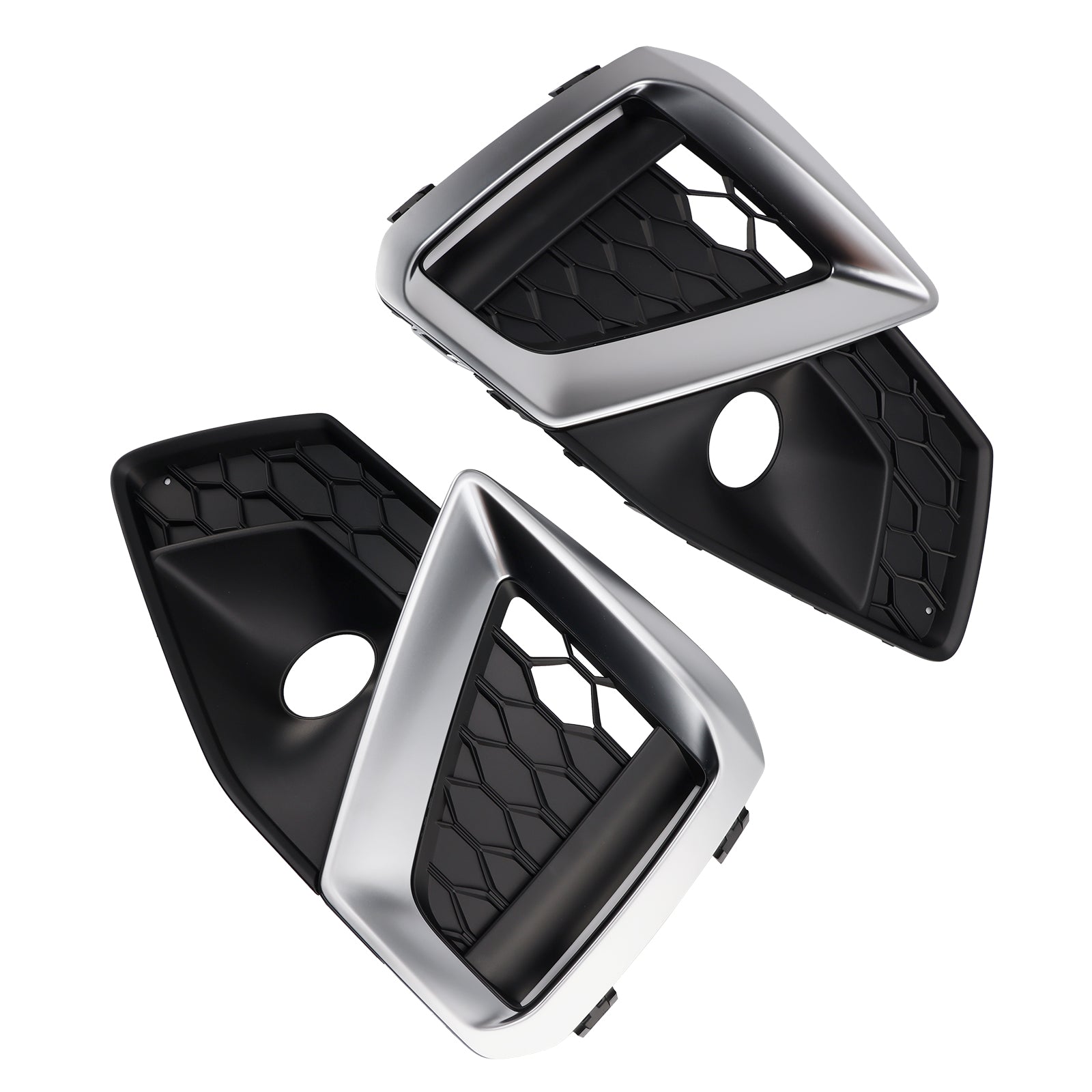Griglia fendinebbia inferiore a nido d'ape per paraurti anteriore Audi A4 B9.5 S-Line/S4 2020-2024 con finiture in argento 5056617301387 8W0807681SONO