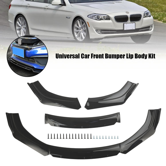 4PCS Universal Car Front Bumper Lip Body Kit Splitter Diffuser Protector Black