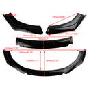 4PCS Universal Car Front Bumper Lip Body Kit Splitter Diffuser Protector Black-2