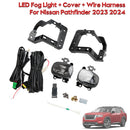 Luz antiniebla LED del parachoques delantero + cubierta + arnés de cables para Nissan Pathfinder 2023 2024-3
