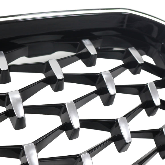 2022-2025 BMW X3 G01/X4 G02 Griglia di ricambio per paraurti anteriore con griglia a rene nero con diamante cromato e luce di striscia a LED