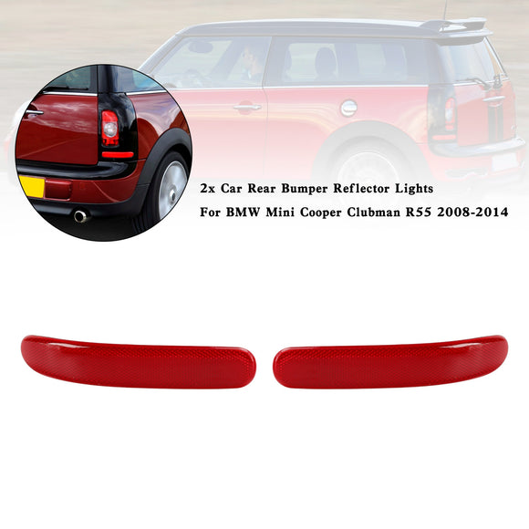 2x Bil bakre stötfångare reflektorljus för BMW Mini Cooper Clubman R55 2008-2014