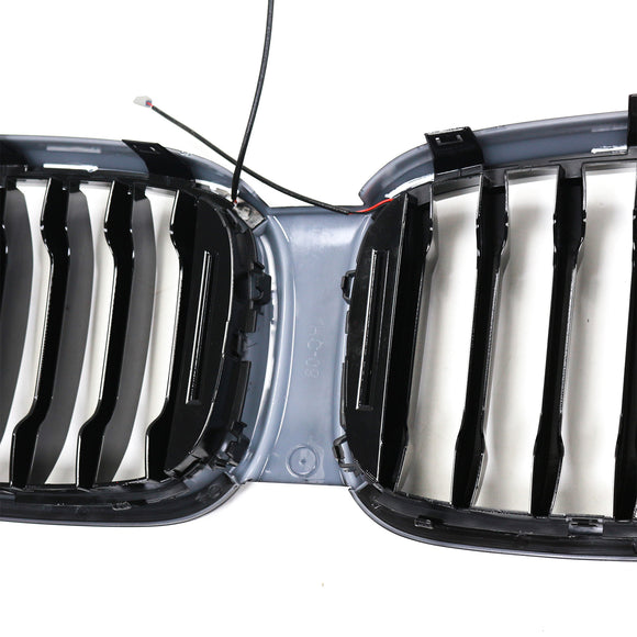 Grade dianteira preta brilhante da grade da malha do rim caber bmw x4 g02 x3 g01 g08 2018-2021