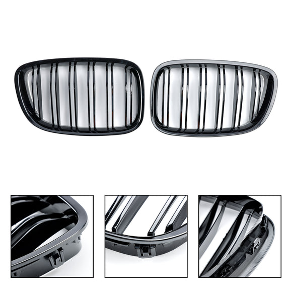 2009-2017 BMW Serie 5 GT F07 535i GT/550i GT/528i GT/540i GT Parrilla frontal tipo riñón Parrilla negra brillante