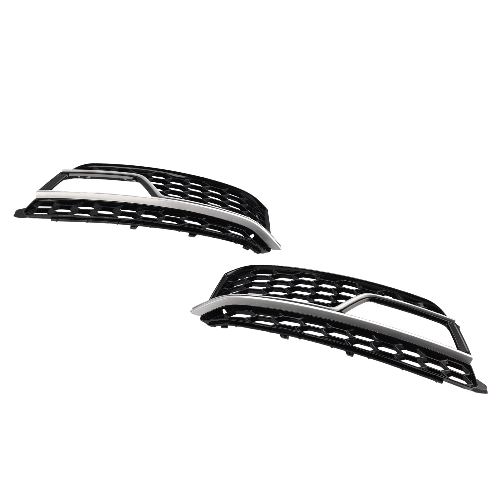 2013-2016 Audi A5 Sline / S5 2PCS Front Fog Lamp Black Grill Honeycomb Replacement Grille