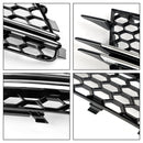 Audi 2012-2015 A6 C7 2PCS Front Fog Light Cover Bezel Bumper Honeycomb Chrome Trim Grille-7