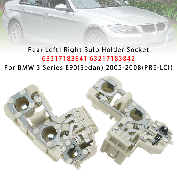 Rear Left+Right Bulb Holder Socket For BMW 3 Series E90 (Sedan) 05-08 (PRE-LCI)