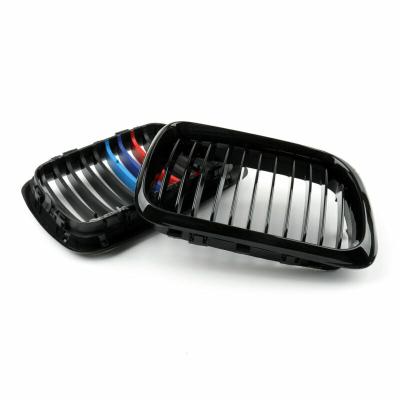 Reemplazo de rejilla delantera de riñón color M en negro brillante para BMW Serie 3 E36 M3 1997-1999, genérica