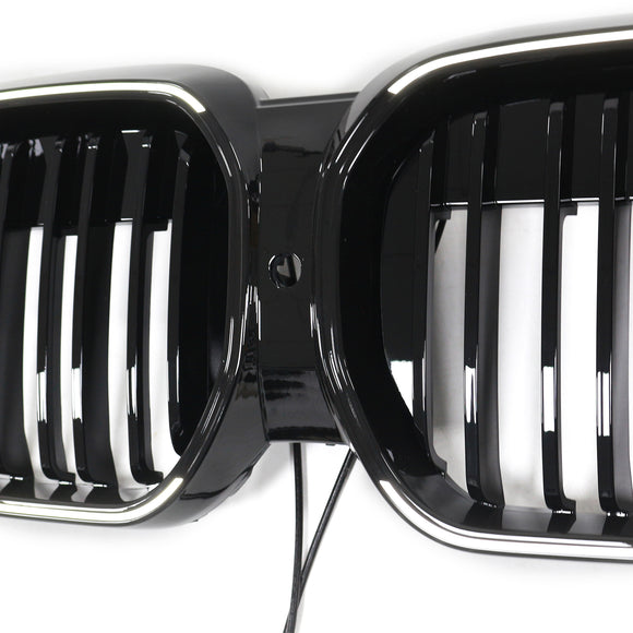 Dubbele Slat Glanzend Zwart Front Nier Grill Grille Fit BMW IX3 G08 LCI 2022-2024