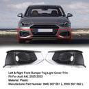 Left & Right Front Bumper Fog Light Grille Cover Trim For Audi A4L 2020-2022-2