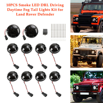 10PCS Smoke LED DRL Driving Daytime Fog Tail Lights Kit for Land Rover Defender
10PCS Smoke LED DRL Driving Daytime Fog Tail Lights Kit per Land Rover Defender