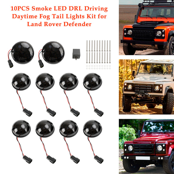 10-teiliges Rauch-LED-Tagfahrlicht-Nebelscheinwerfer-Set für Land Rover Defender
10-teiliges Rauch-LED-Tagfahrlicht-Nebelscheinwerfer-Set für Land Rover Defender