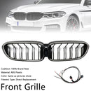 Griglia sostitutiva per paraurti anteriore a doppia stecca per BMW Serie 5 G30 G31 2017-2020 con striscia LED-1