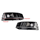 2 STUKS Zwart Chrome Voorbumper Mistlamp Grille Grill Fit Audi A4 B9 S4 2016-19-2