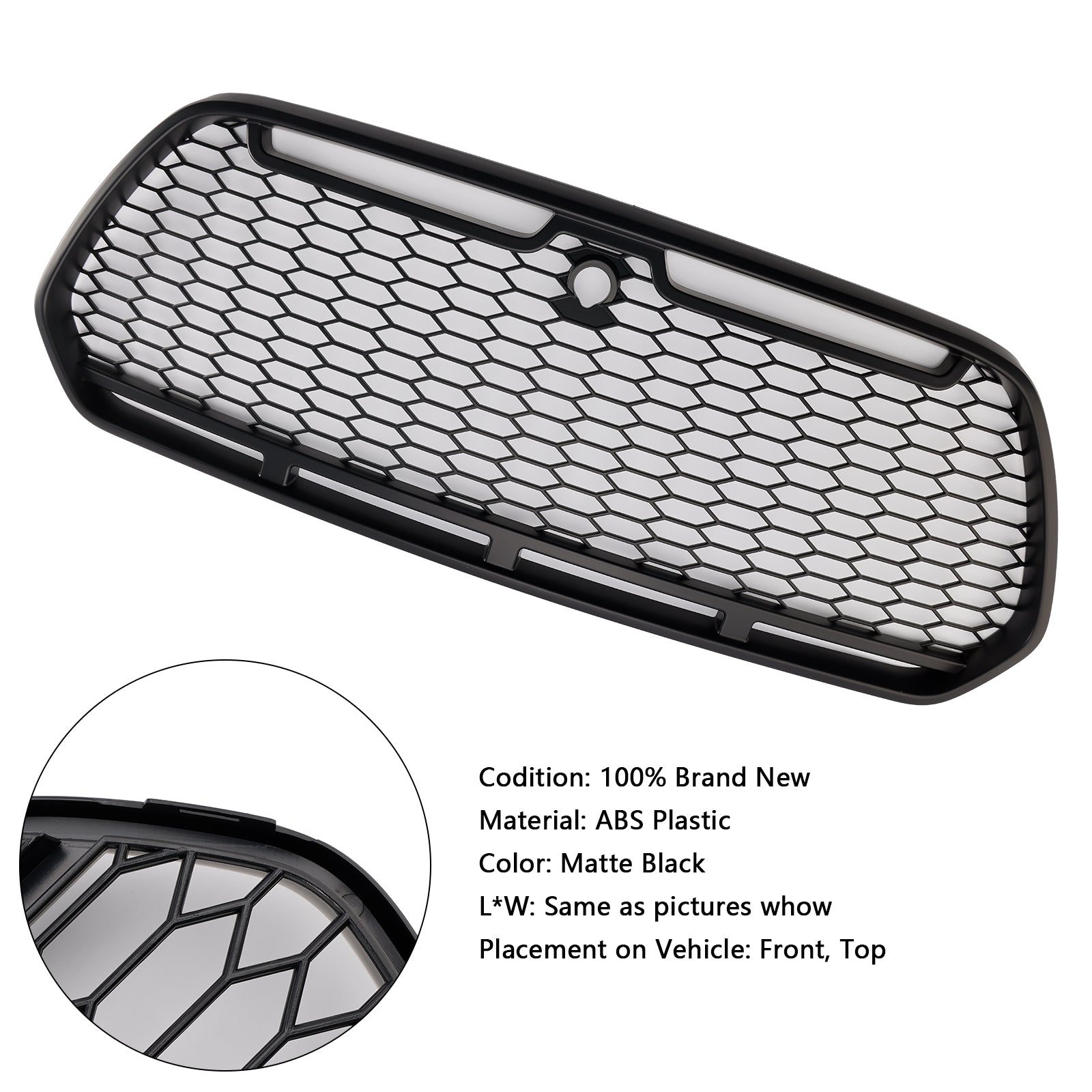 Matt Black Front Bumper Grill Grille Fit Ford Transit MK8 2015-2018 Raptor