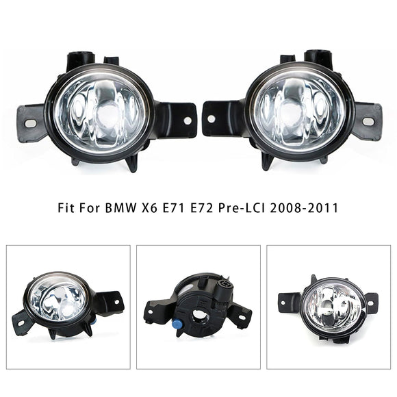 Paire de feux antibrouillard avant sans ampoules, pour BMW X6 E71 E72 08-11 63177187631