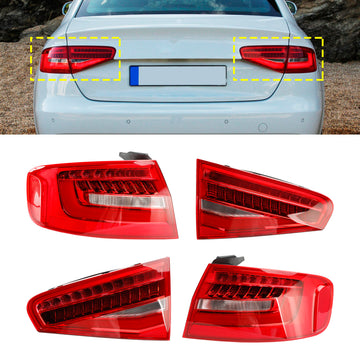 4pcs Outer Inner Left Right Rear Tail Light Lamp 8K5945093AC 4AC 5AC 6AC For Audi A4 B8.5PA 2013-2016