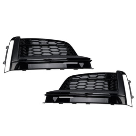 Amortecedor dianteiro luz de nevoeiro favo de mel grade capa preto brilhante grill caber audi a5 s-line s5 2017-2019