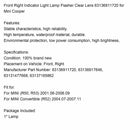 Indicatielampje rechtsvoor Lampflitser Heldere lens 63136911720 voor Mini Cooper-15