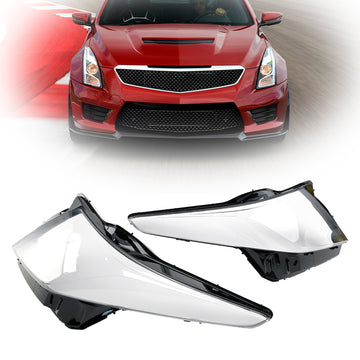 Left+Right Headlight Lens Cover For Cadillac ATS 2013-2018