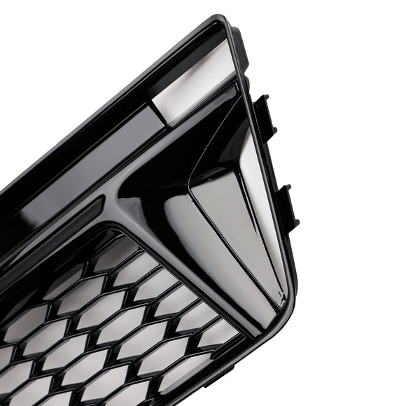 Audi A4 Sline/S4 B9 2016-2018 2 peças Grade inferior em favo de mel para para-choque dianteiro, cobertura do farol de neblina, grade preta 8W0 807 681 F 8W0 807 682 F
