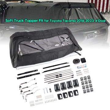 2016-2023 Toyota Tacoma 4-Door 6ft Soft Truck Bed Topper Foldable Bed Cap - 0