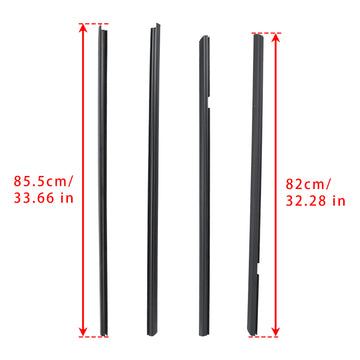 4PCS Outside Window Moulding Weatherstrip For Honda Insight 2010-2014 - 0