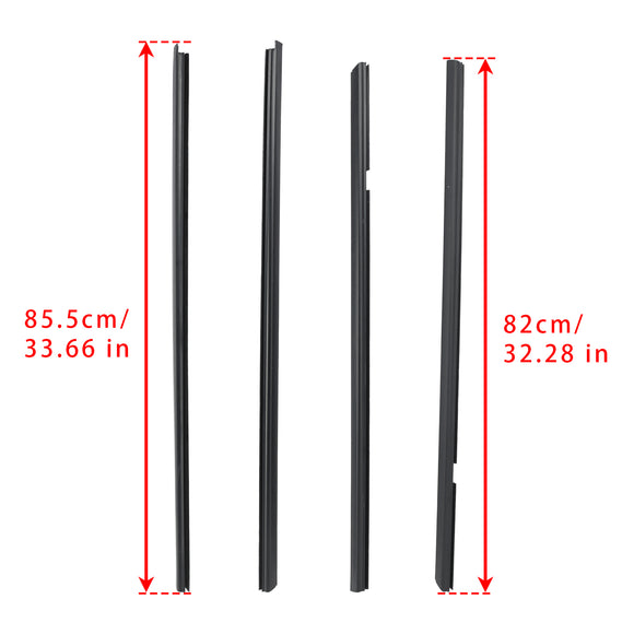 4PCS Outside Window Moulding Weatherstrip For Honda Insight 2010-2014