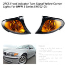 2PCS Front Indicator Turn Signal Yellow Corner Lights Fit For BMW 3 Series E46 02-05-4