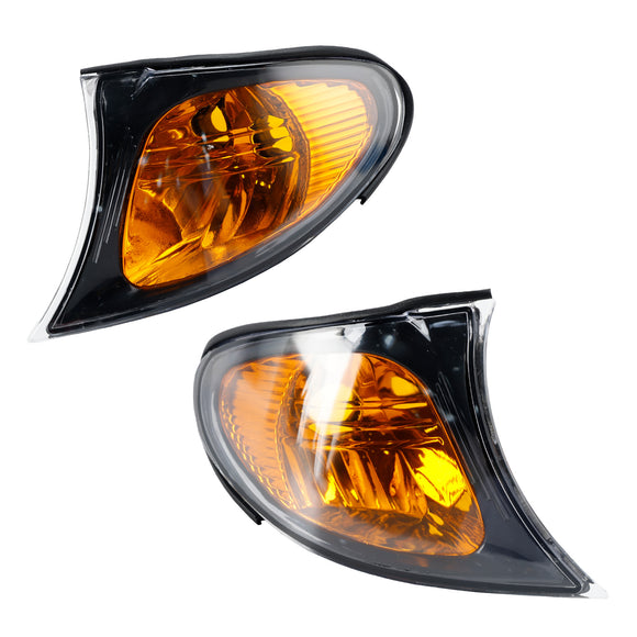 2PCS Front Indicator Turn Signal Yellow Corner Lights Fit For BMW 3 Series E46 02-05