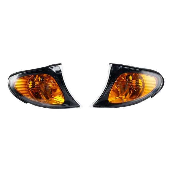 2PCS Front Indicator Turn Signal Yellow Corner Lights Fit For BMW 3 Series E46 02-05
