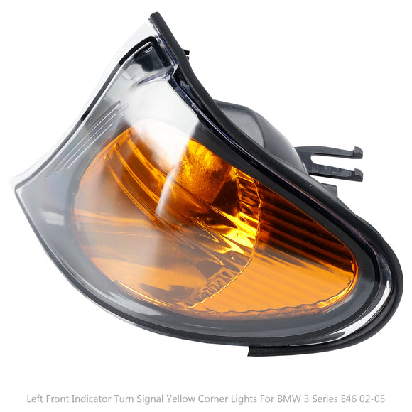 Luces de esquina amarillas de señal de giro delantera izquierda aptas para BMW Serie 3 E46 02-05