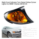Indicador frontal derecho, señal de giro, luz de esquina amarilla, compatible con BMW Serie 3 E46 02-05-3