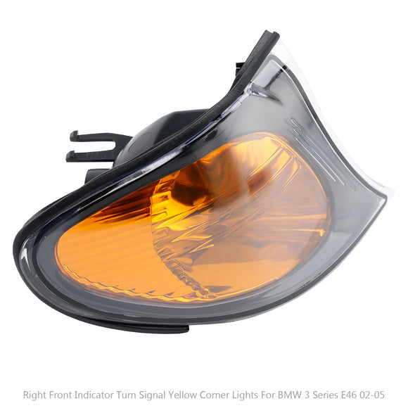Indicador frontal derecho, señal de giro, luz de esquina amarilla, compatible con BMW Serie 3 E46 02-05