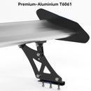 135cm Universal Hatch Adjustable Aluminum GT Rear Trunk Racing Spoiler Wing Silver-13