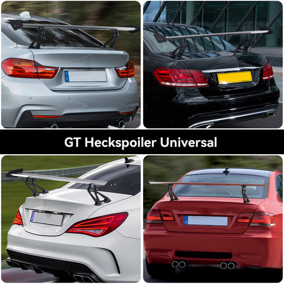 Universal Limousine Aluminium GT Heckspoiler Flügel Racing Spoiler mit rotem Licht S #E1