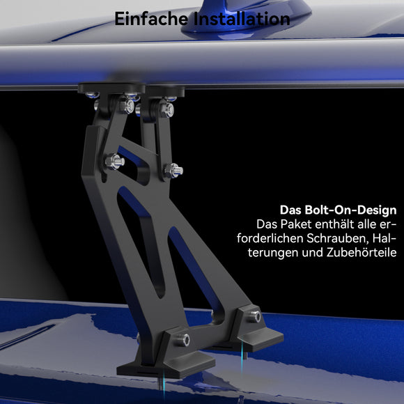 Universal Limousine Aluminium GT Heckspoiler Flügel Racing Spoiler mit rotem Licht S #E1