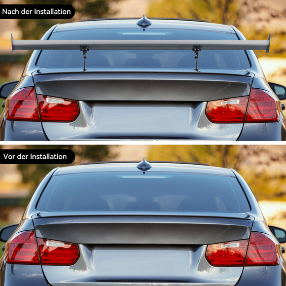 135cm Universal Hatch Adjustable Aluminum GT Rear Trunk Racing Spoiler Wing Silver
