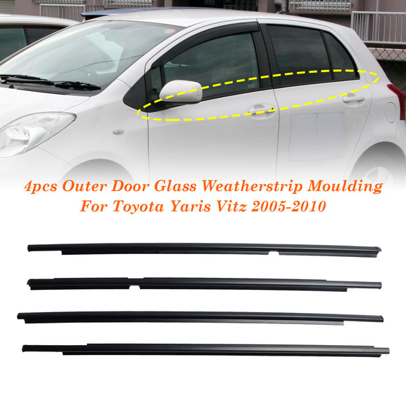 4 kpl ulko-oven lasin säälistalista Toyota Yaris/Vitz 2005-2010