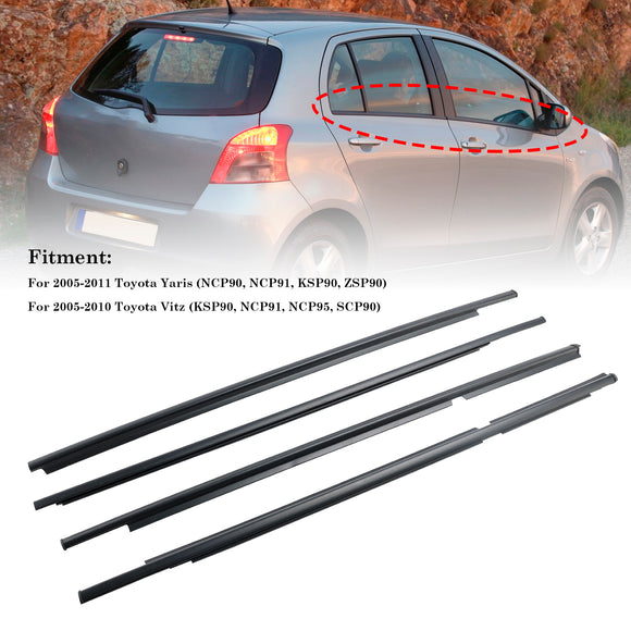 4 kpl ulko-oven lasin säälistalista Toyota Yaris/Vitz 2005-2010