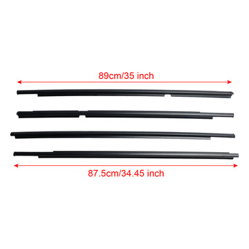 4pcs Outer Door Glass Weatherstrip Moulding For Toyota Yaris / Vitz 2005-2010 - 0