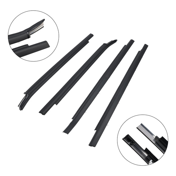 Toyota Tundra Double Cab 2000-2006 4pcs Weatherstrip Outer Lower Window 75720-0C010 75710-0C010