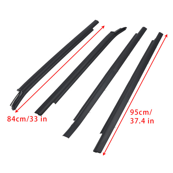 Toyota Tundra Double Cab 2000-2006 4pcs Weatherstrip Outer Lower Window 75720-0C010 75710-0C010