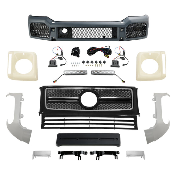 Korisarja puskuriin sopii Mercedes W463 G550 G500 2002-18 Kasvojenkohotus G63 AMG-tyyli
