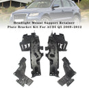 Headlight Mount Support Retainer Plate Bracket Kit For AUDI Q5 2009-2012-2