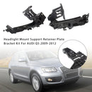 Headlight Mount Support Retainer Plate Bracket Kit For AUDI Q5 2009-2012-4