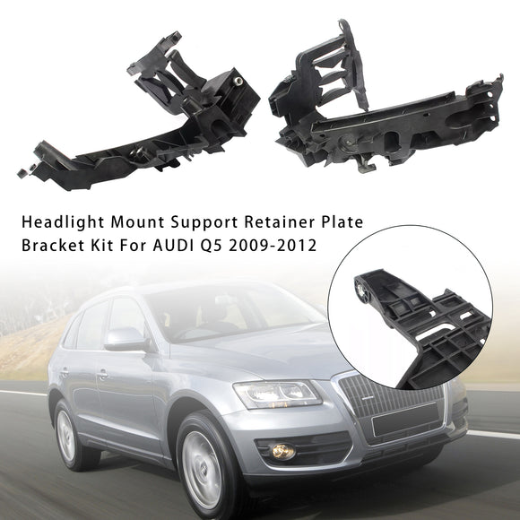 Headlight Mount Support Retainer Plate Bracket Kit For AUDI Q5 2009-2012
